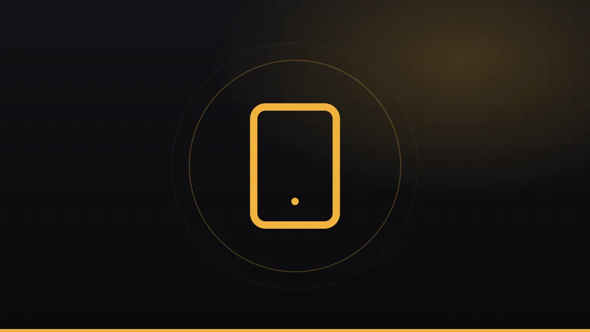 Altın çerçeveli akıllı telefon simgesi ile mobil kurulum kapak görseli